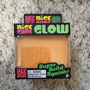 Nee Doh Glow Super Solid Squish! Kids Toy - Orange
